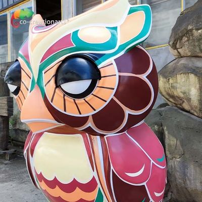 고강도 살아있는 소리  섬유 유리 동물 상 조명 아니마트로닉 올빼미
